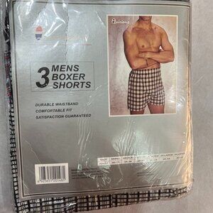 NEW Quinna USA Men’s Boxer Shorts Plaid 3-Pack Size 3XL